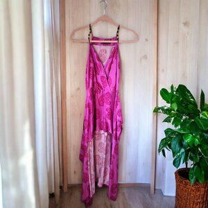 ViX Paula Hermanny Pink Paisley Asymmetrical Dress